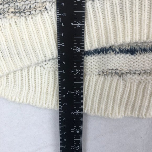 Calvin Klein Women's Size Small White Blue Striped Knit Crewneck Sweater - Picture 5 of 9